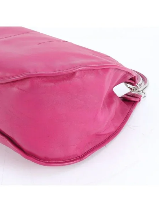 Dior 61 Hobo Leather Tote Shoulder Hand Silver Mee - Picture 4 of 9